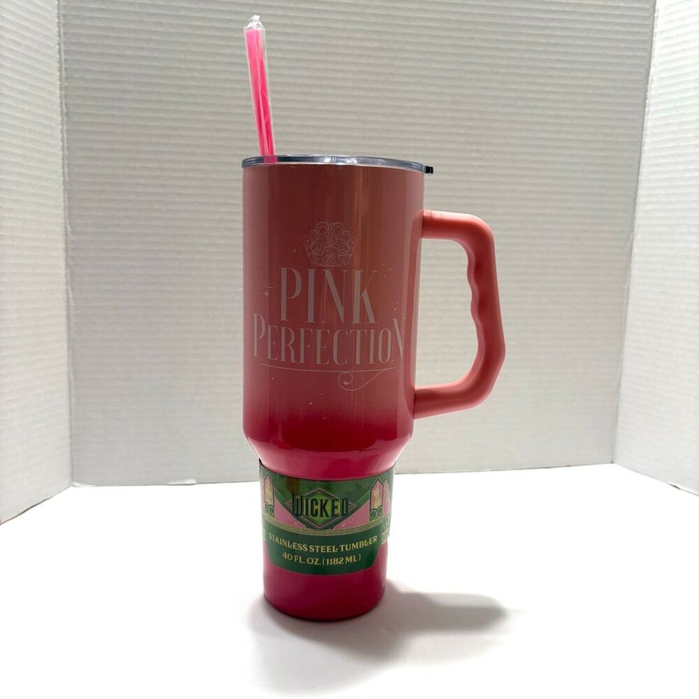 Wicked Glinda Pink Perfection Ombre Double Walled Stainless Steel Tumbler New